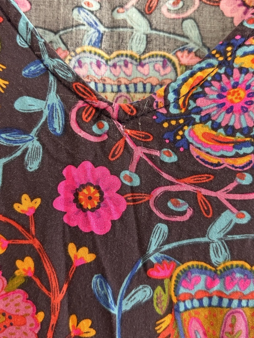 NATURAL LIFE Size L Charlotte Midi Dress BLACK PRINTED FOLK CIRCLES TIERED FLOWY - Picture 11 of 11